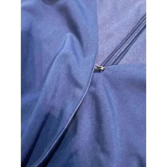 ALEXIA ADMOR Jumpsuit XL 16 18 Royal Blue Wide Leg Flare V Neck Ruched Romper - Picture 12 of 13